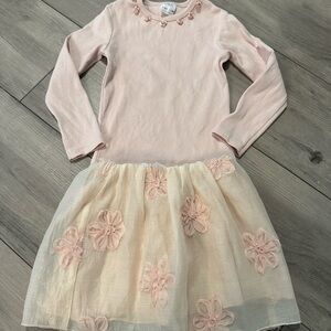 Zara Pink and Cream Floral Kids Dress